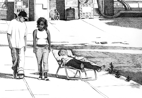 Walkers and Sunbather
